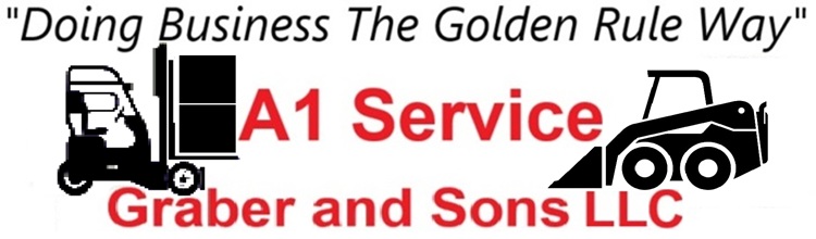 a1 service logo - with truck mounted forklift
